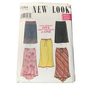 New Look 6084 Womens Sewing Pattern Five Skirt Variations Sizes 8-18 uncut